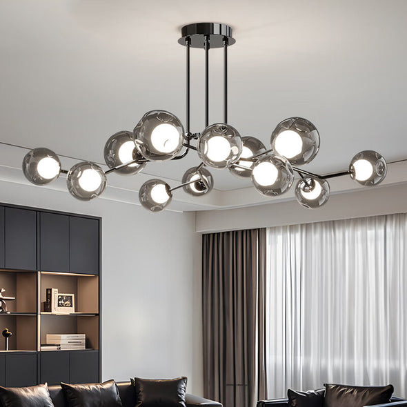 Modern Round Stainless Steel Chandelier for Living Room Kitchen Island