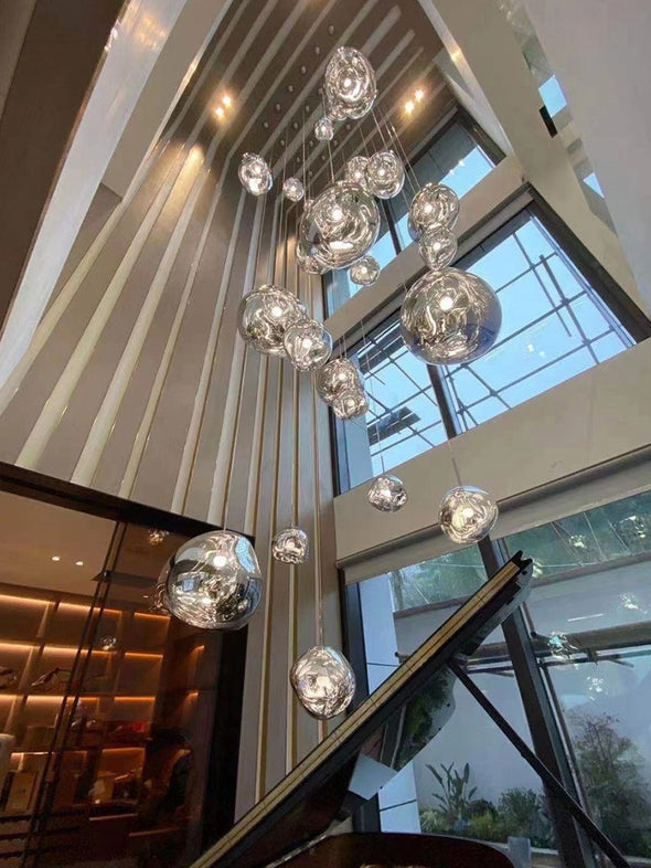 Postmodern Crystal Lava Chandelier Long Pendant Light for Living Room Staircase