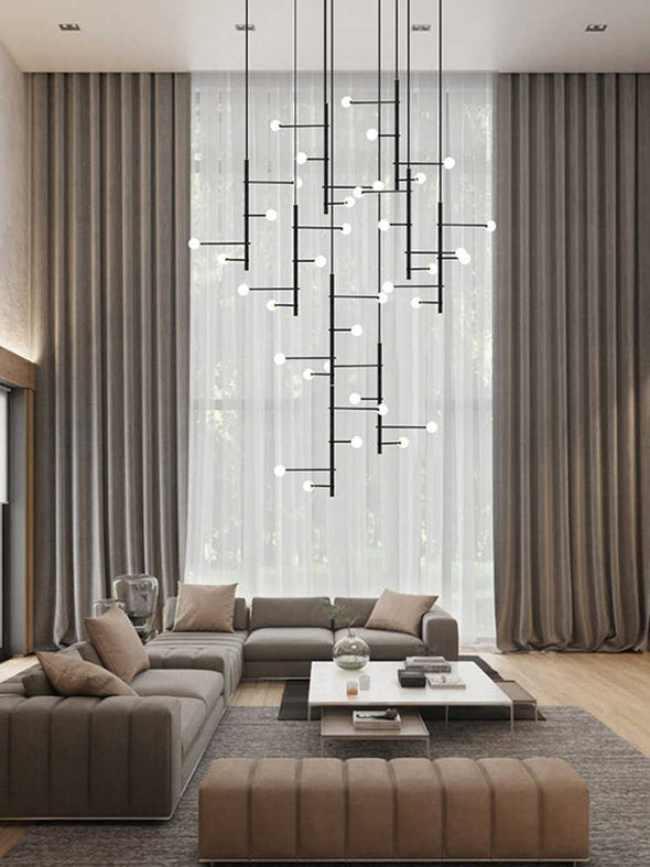 Nordic Small Ball Chandelier for Living Room Staircase Light Fixture