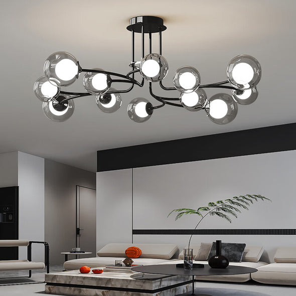 Modern Round Stainless Steel Chandelier for Living Room Kitchen Island
