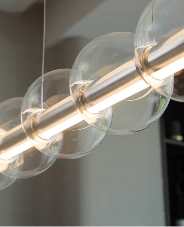 Postmodern Long Glass Chandelier for Living Dining Room Light Fixture
