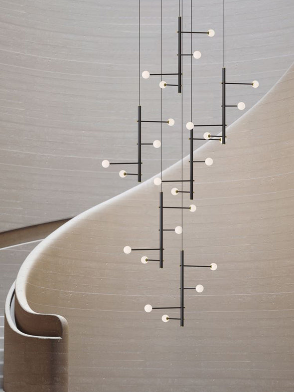 Nordic Small Ball Chandelier for Living Room Staircase Light Fixture