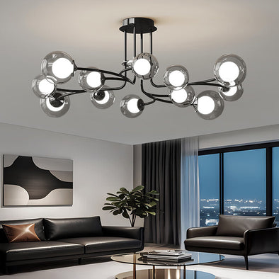Modern Round Stainless Steel Chandelier for Living Room Kitchen Island