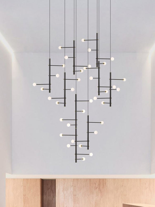 Nordic Small Ball Chandelier for Living Room Staircase Light Fixture