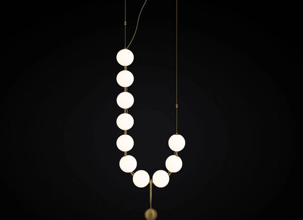 Modern Nordic Pearl Ball Chandelier LED Hanging Lamp for Living Room Staircase
