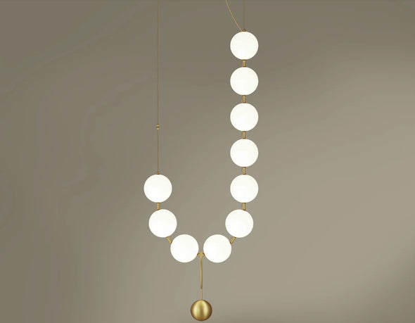 Modern Nordic Pearl Ball Chandelier LED Hanging Lamp for Living Room Staircase
