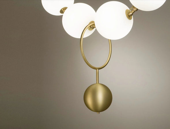 Modern Nordic Pearl Ball Chandelier LED Hanging Lamp for Living Room Staircase