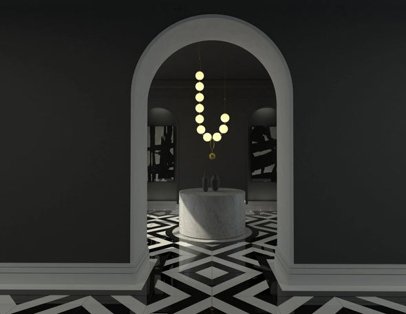 Modern Nordic Pearl Ball Chandelier LED Hanging Lamp for Living Room Staircase