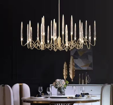 Crystal Candle Chandelier Modern Hanging Pendant Lights for Staircase Bedroom