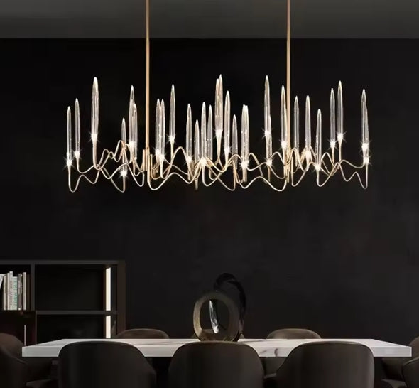 Crystal Candle Chandelier Modern Hanging Pendant Lights for Staircase Bedroom