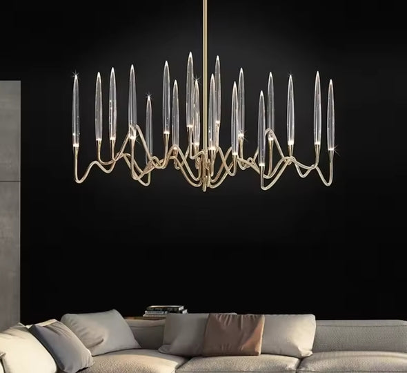 Crystal Candle Chandelier Modern Hanging Pendant Lights for Staircase Bedroom