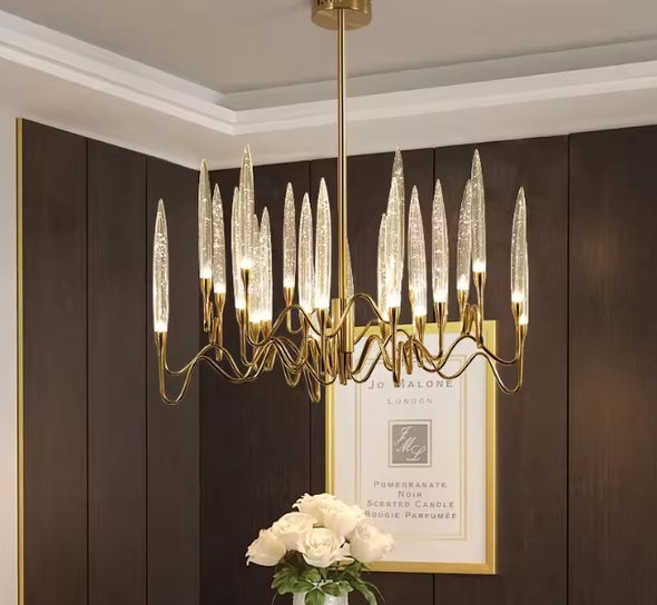 Crystal Candle Chandelier Modern Hanging Pendant Lights for Staircase Bedroom