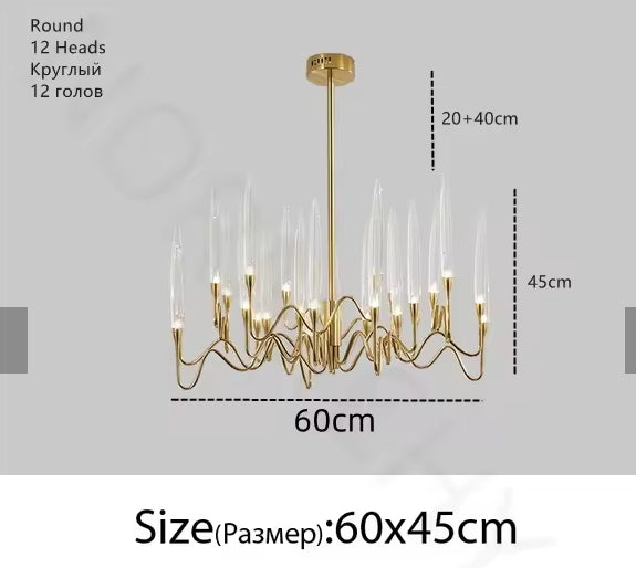 Crystal Candle Chandelier Modern Hanging Pendant Lights for Staircase Bedroom