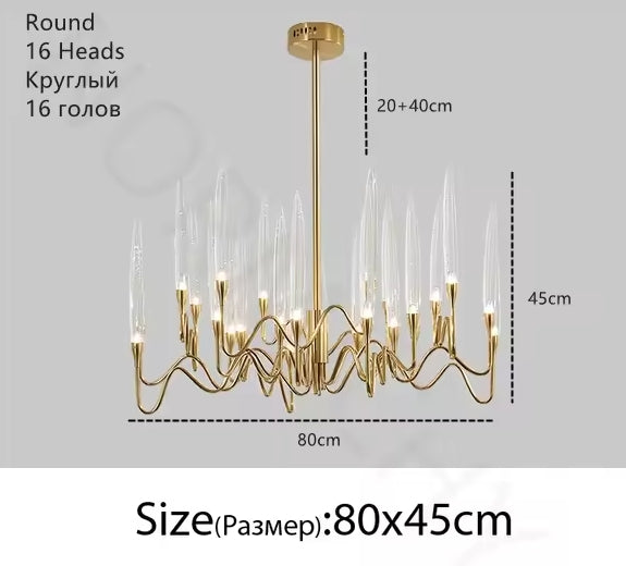 Crystal Candle Chandelier Modern Hanging Pendant Lights for Staircase Bedroom