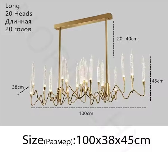 Crystal Candle Chandelier Modern Hanging Pendant Lights for Staircase Bedroom