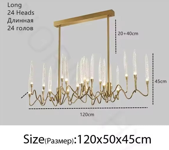 Crystal Candle Chandelier Modern Hanging Pendant Lights for Staircase Bedroom