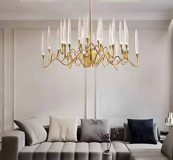 Crystal Candle Chandelier Modern Hanging Pendant Lights for Staircase Bedroom