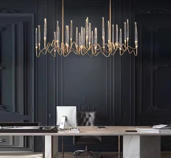 Crystal Candle Chandelier Modern Hanging Pendant Lights for Staircase Bedroom