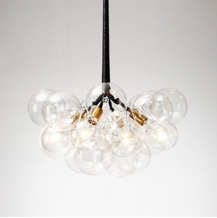 Glass Chandelier Modern Hanging Pendant Lights with Bulbs for Staircase Bedroom