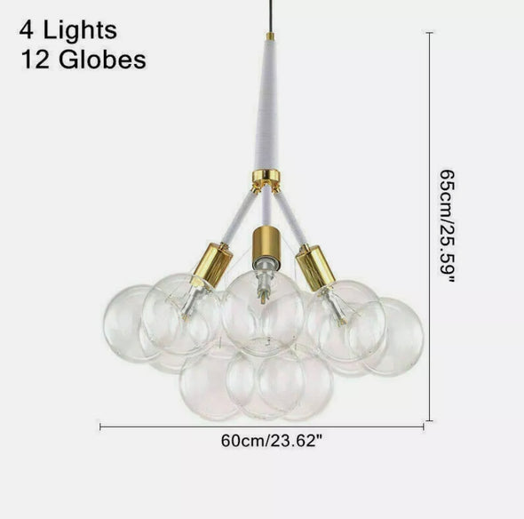 Glass Chandelier Modern Hanging Pendant Lights with Bulbs for Staircase Bedroom