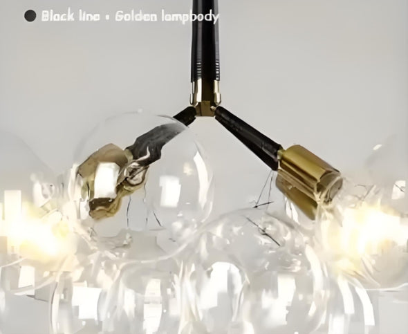Glass Chandelier Modern Hanging Pendant Lights with Bulbs for Staircase Bedroom