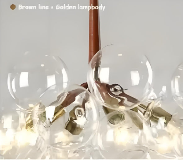 Glass Chandelier Modern Hanging Pendant Lights with Bulbs for Staircase Bedroom