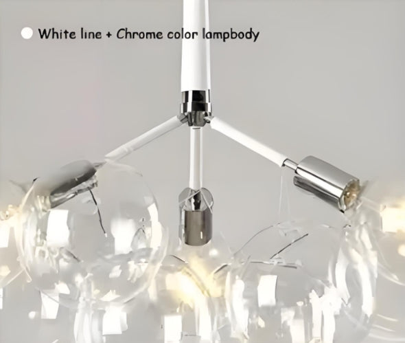 Glass Chandelier Modern Hanging Pendant Lights with Bulbs for Staircase Bedroom