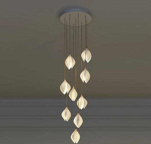 Modern Nordic Metal Ceramic Chandelier Hanging Lamp with Bulbs for Bedroom Loft