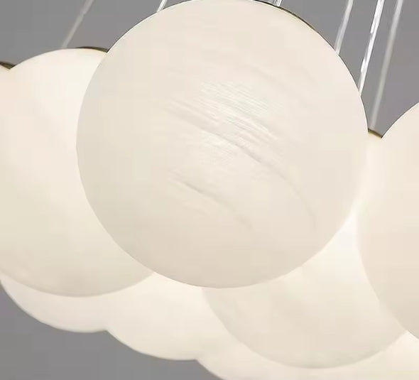 Glass Chandelier Modern Pearl Ball LED Hanging Pendant Lights for Home
