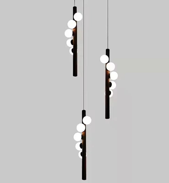 Modern Glass Chandelier Bubble Ball LED Hanging Pendant Lights for Staircase