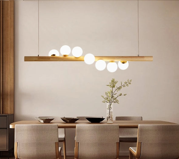 Glass Chandelier Modern Pearl Ball LED Hanging Pendant Lights for Staircase Home