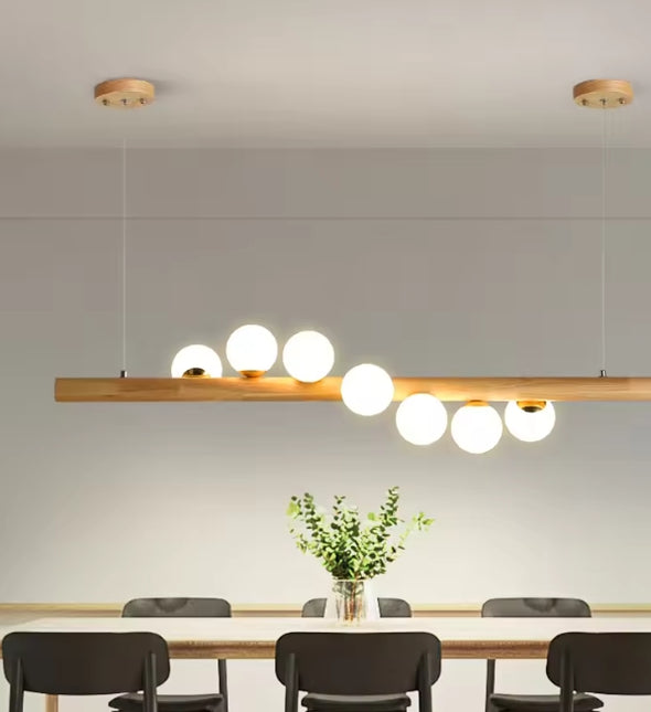 Glass Chandelier Modern Pearl Ball LED Hanging Pendant Lights for Staircase Home