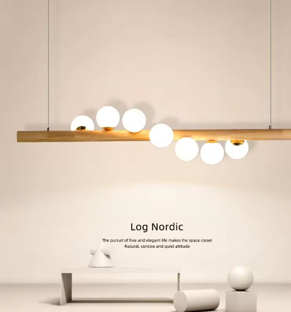 Glass Chandelier Modern Pearl Ball LED Hanging Pendant Lights for Staircase Home