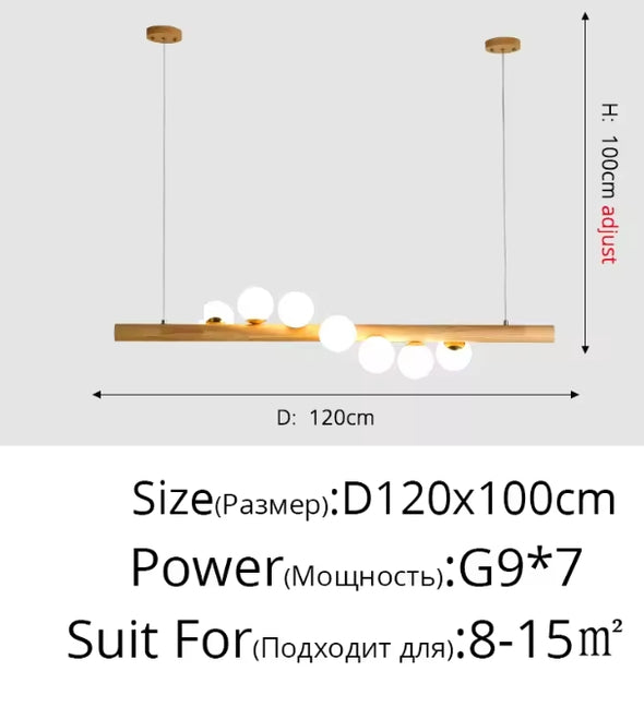 Glass Chandelier Modern Pearl Ball LED Hanging Pendant Lights for Staircase Home