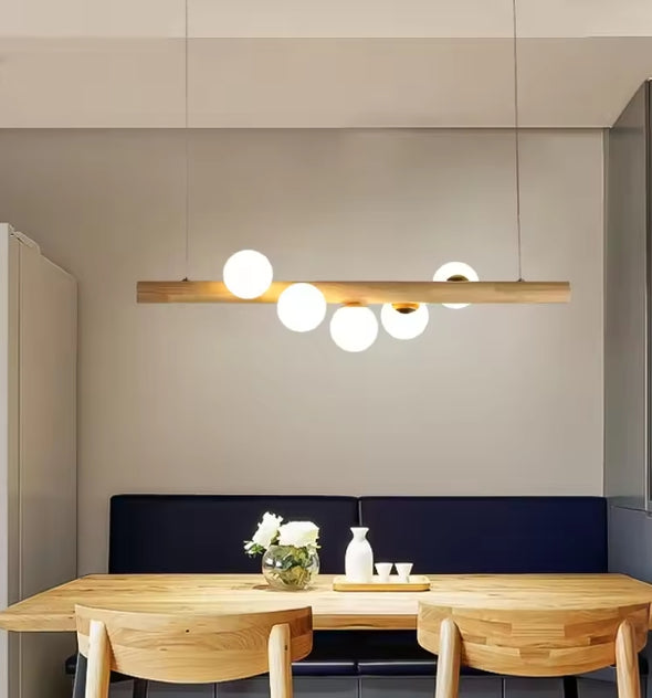 Glass Chandelier Modern Pearl Ball LED Hanging Pendant Lights for Staircase Home