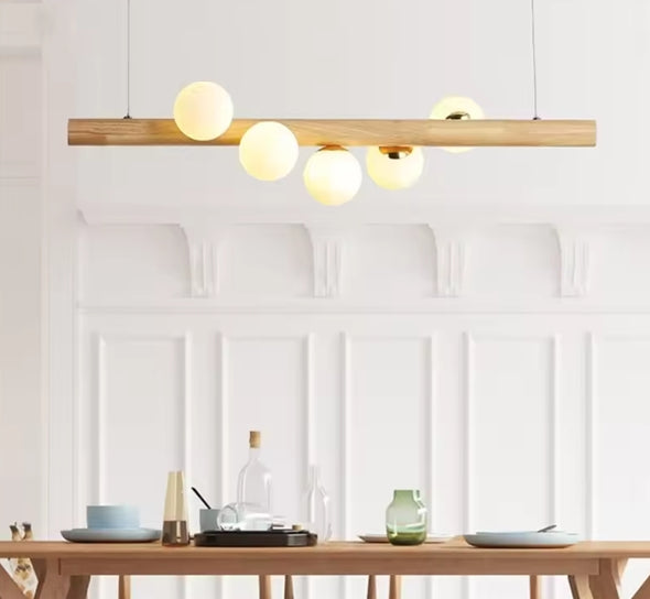 Glass Chandelier Modern Pearl Ball LED Hanging Pendant Lights for Staircase Home