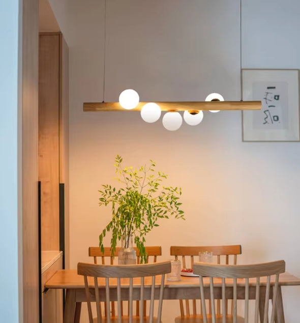 Glass Chandelier Modern Pearl Ball LED Hanging Pendant Lights for Staircase Home
