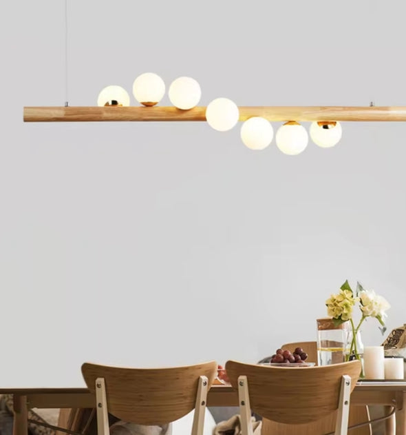 Glass Chandelier Modern Pearl Ball LED Hanging Pendant Lights for Staircase Home