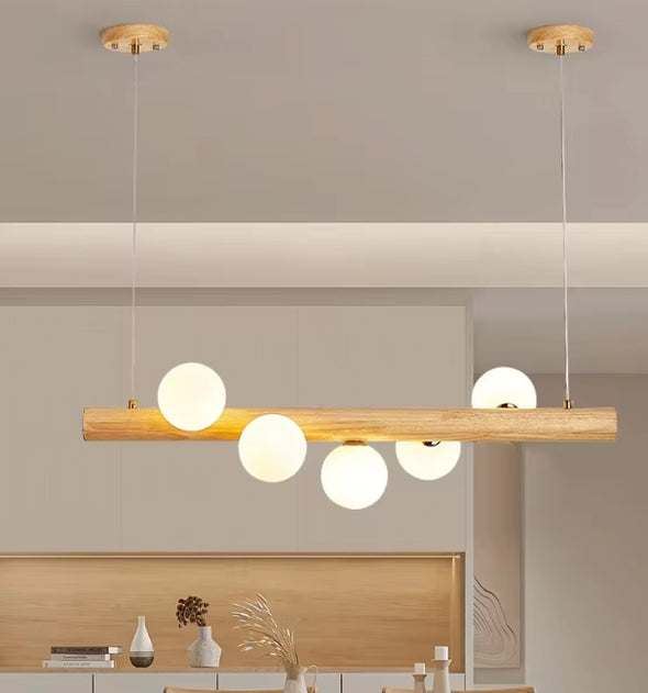 Glass Chandelier Modern Pearl Ball LED Hanging Pendant Lights for Staircase Home