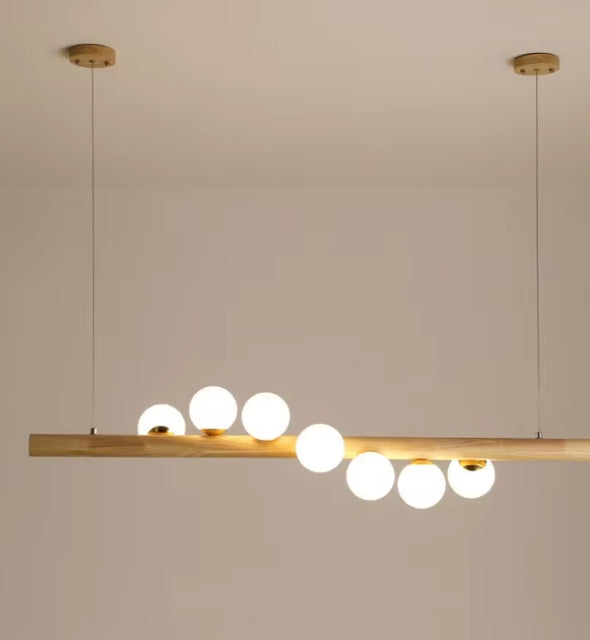 Glass Chandelier Modern Pearl Ball LED Hanging Pendant Lights for Staircase Home