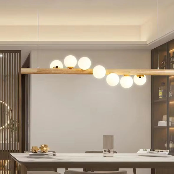 Glass Chandelier Modern Pearl Ball LED Hanging Pendant Lights for Staircase Home