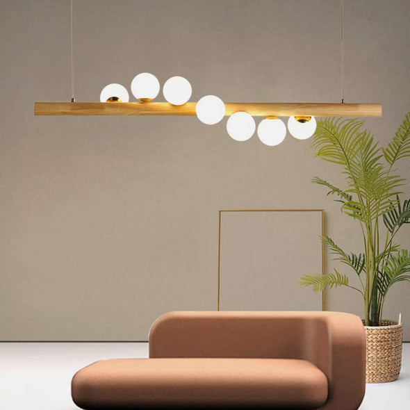 Glass Chandelier Modern Pearl Ball LED Hanging Pendant Lights for Staircase Home