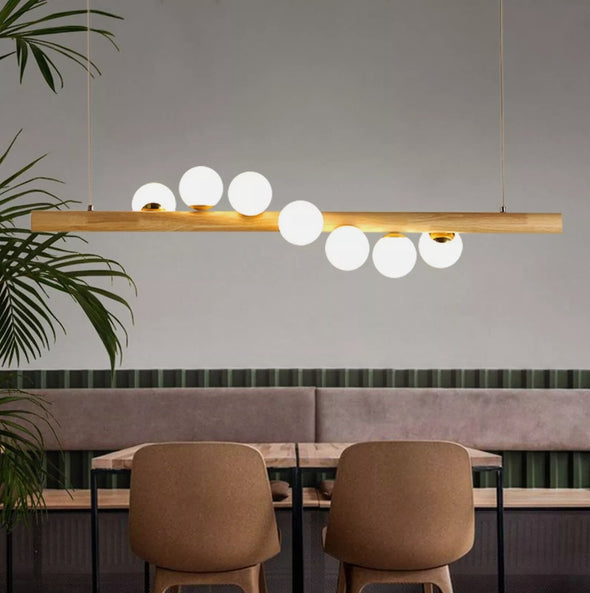 Glass Chandelier Modern Pearl Ball LED Hanging Pendant Lights for Staircase Home