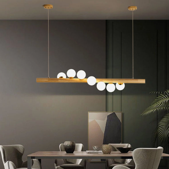 Glass Chandelier Modern Pearl Ball LED Hanging Pendant Lights for Staircase Home