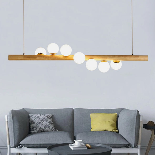 Glass Chandelier Modern Pearl Ball LED Hanging Pendant Lights for Staircase Home
