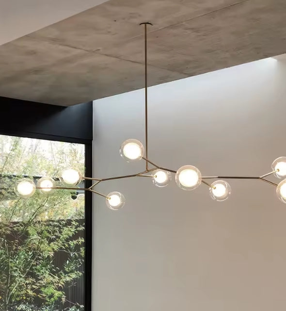 Modern Glass Ball Chandelier Led Hanging Pendant Lights with Bulbs for Staircase