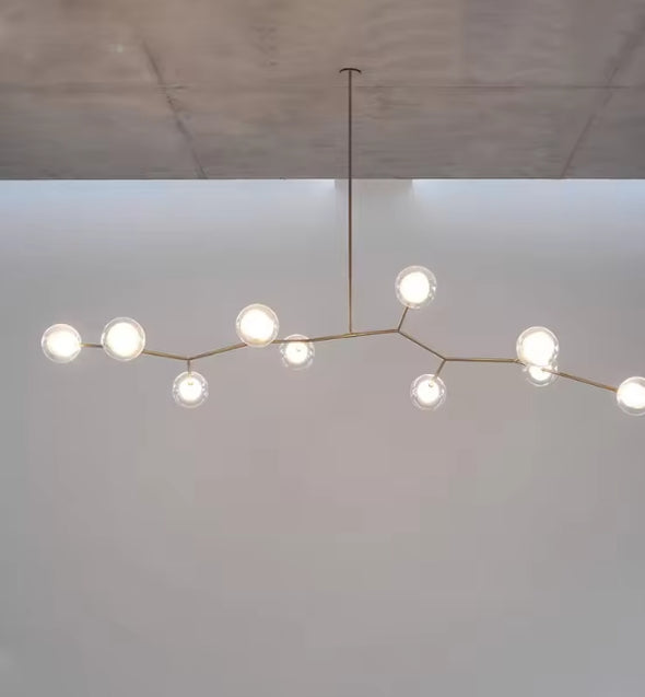 Modern Glass Ball Chandelier Led Hanging Pendant Lights with Bulbs for Staircase
