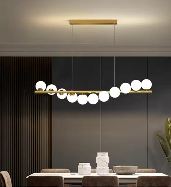 Modern Glass Chandelier Pearl Ball Led Hanging Pendant Lights for Staircase Home