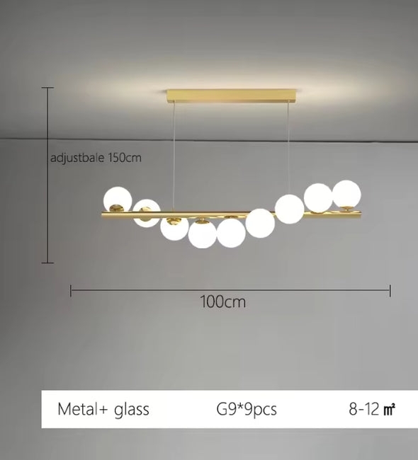 Modern Glass Chandelier Pearl Ball Led Hanging Pendant Lights for Staircase Home
