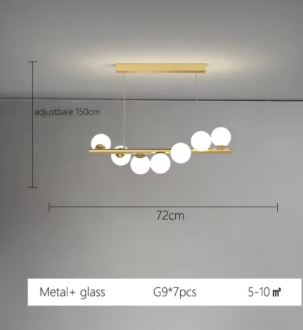 Modern Glass Chandelier Pearl Ball Led Hanging Pendant Lights for Staircase Home